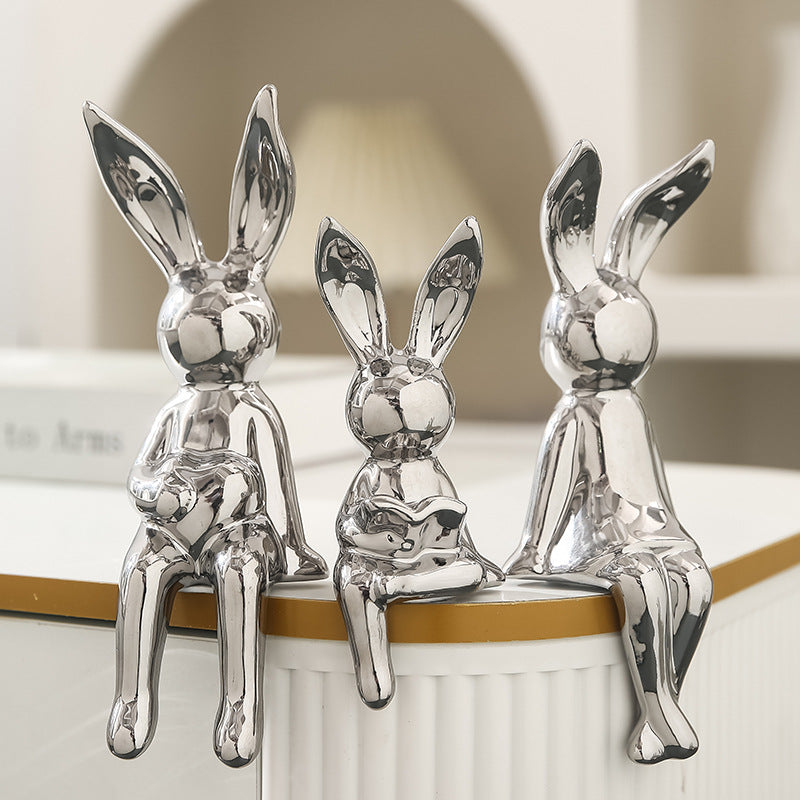 SHINY RABBIT FIGURINES