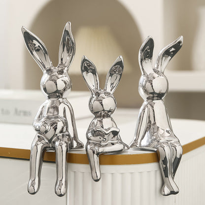 SHINY RABBIT FIGURINES