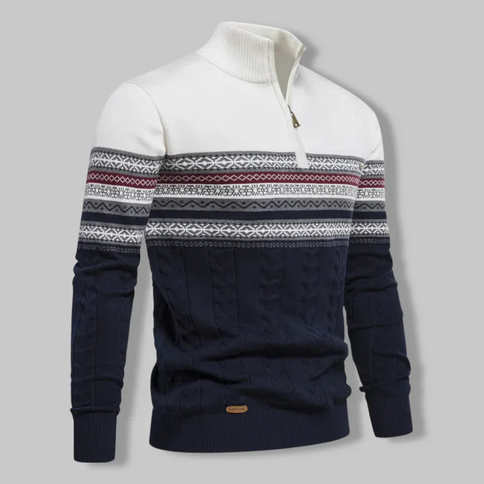 QUARTER ZIP SWEATER