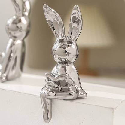 SHINY RABBIT FIGURINES